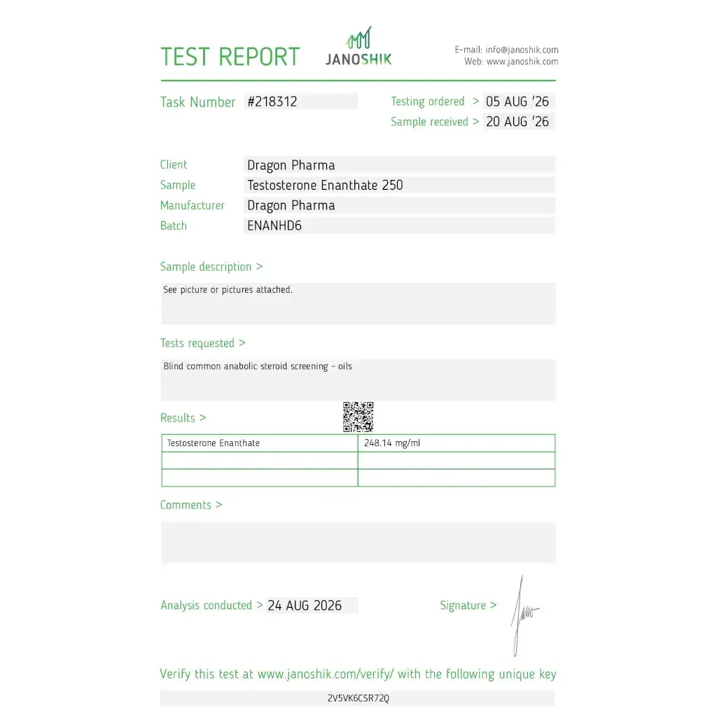 Enantat 250 Lab Test Report 2026-08-24 - 248.14 mg