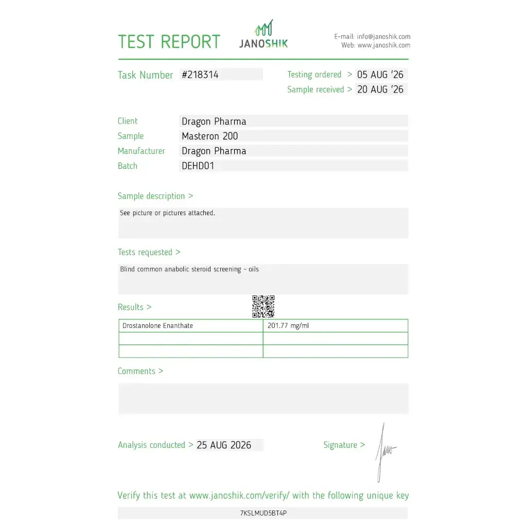 Masteron 200 Lab Test Report 2026-08-25 - 201.77 mg